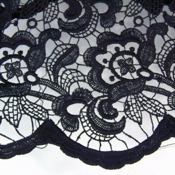 NUE OPTIONS Black Floral Battenberg Lace Skirt - Picture 4 of 7
